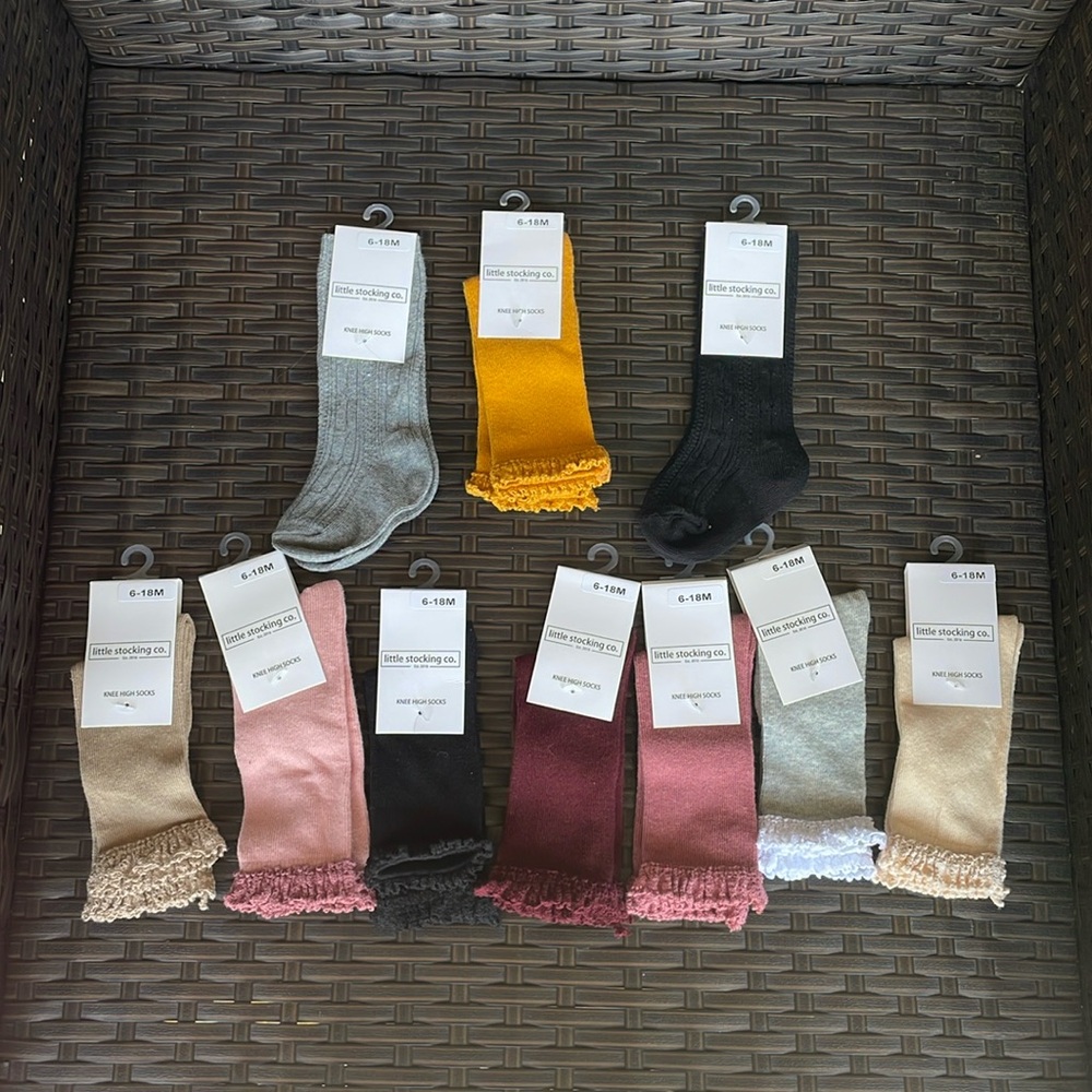 Knee high sock bundle 6-18 months new